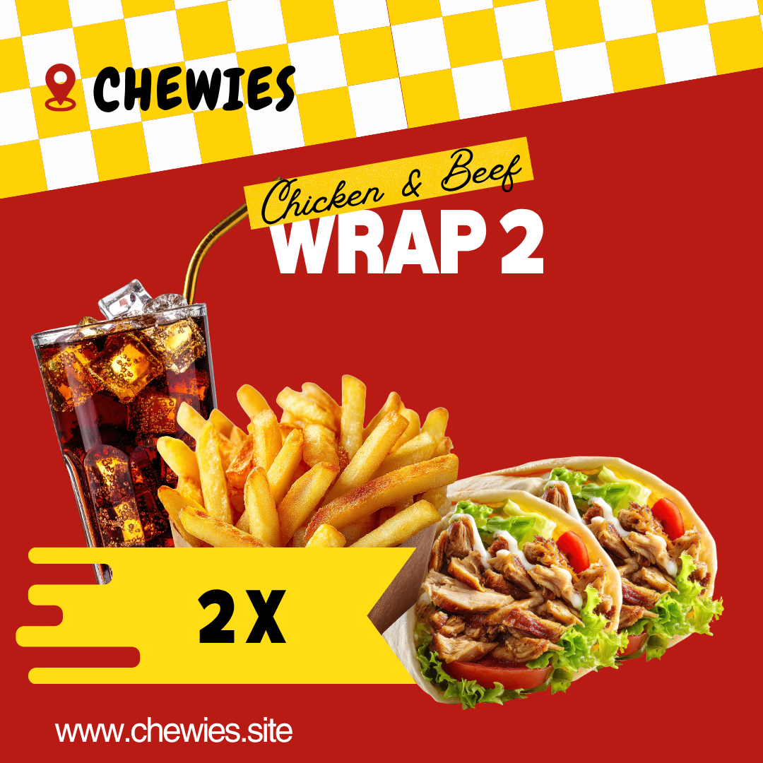 Wrap 2 Medium Fries, Small Soda